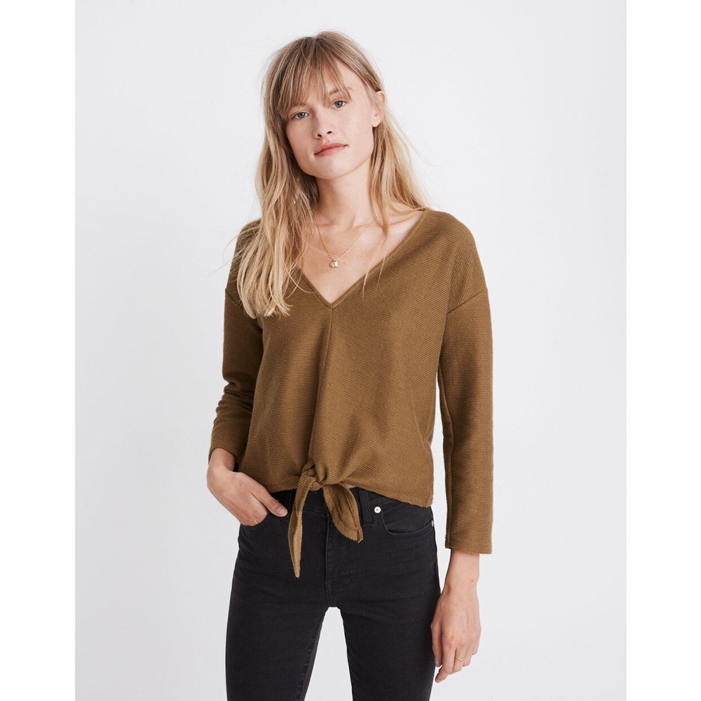 Madewell Ribbed Tie Sweater